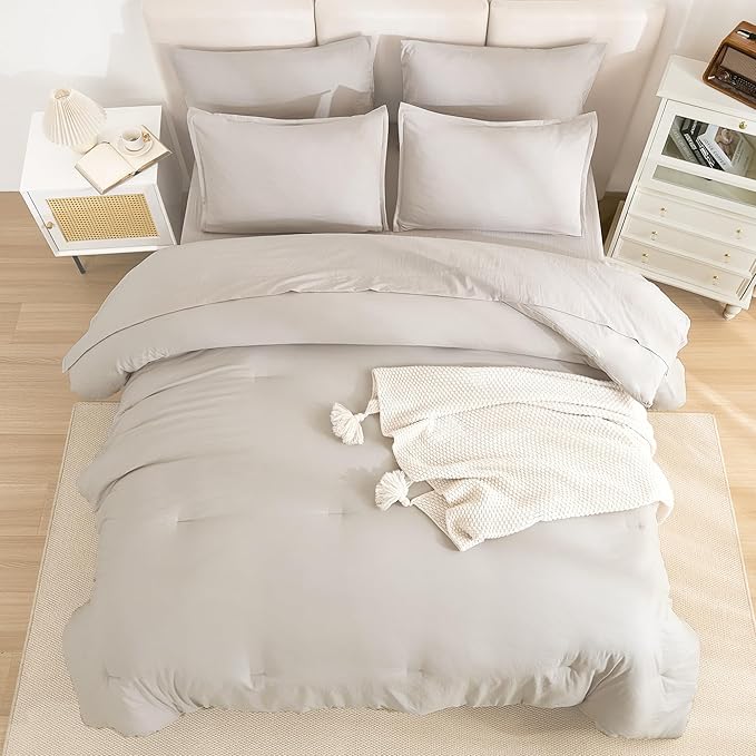 Linen Comforter Set - California King - 7 Piece