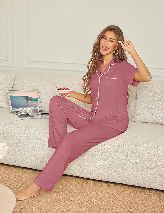 Pants Pajama Set - Short Sleeve - 2 Piece