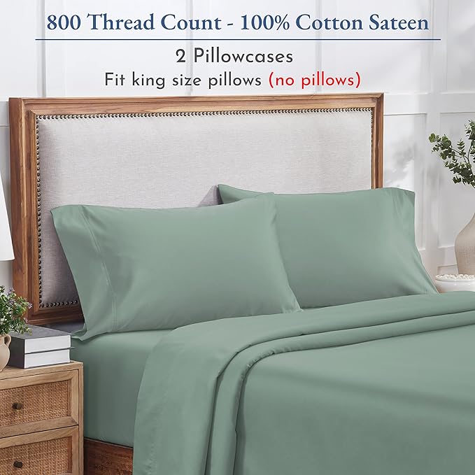 100% Cotton Pillowcase Set - King - 2 Piece