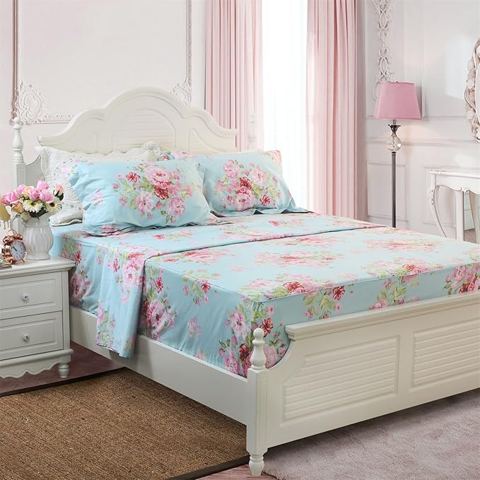 100% Cotton Bed Sheet Set - California King - 4 Piece