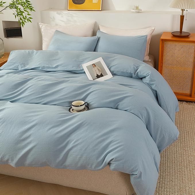 Linen Duvet Cover Set - California King - 3 Piece