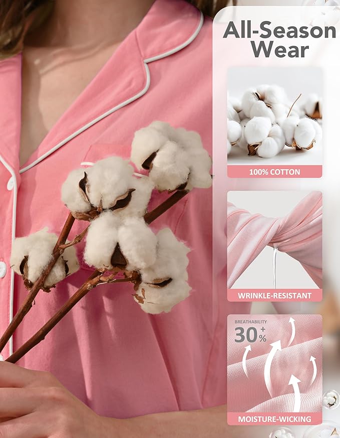 Women's 100% Cotton Pajama Set - 2 Piece