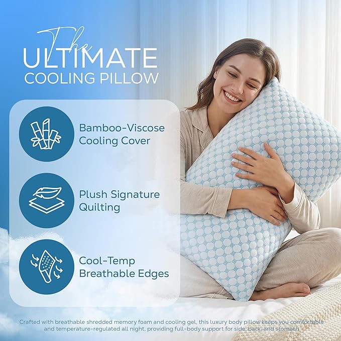 Bamboo Cooling Bed Pillow - Queen - 2 Pack