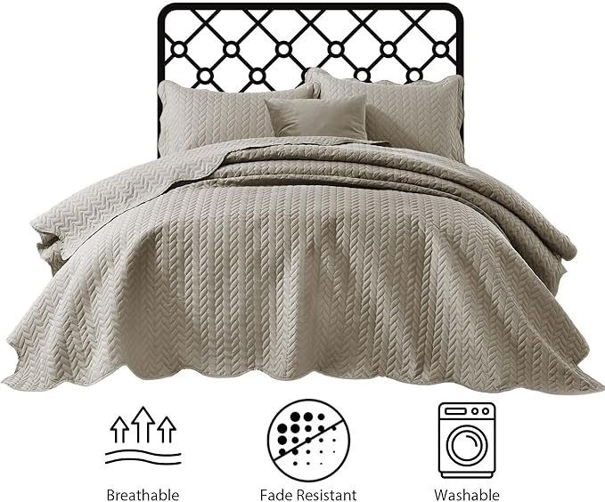 Microfiber Quilt Set - California King - 3 Piece