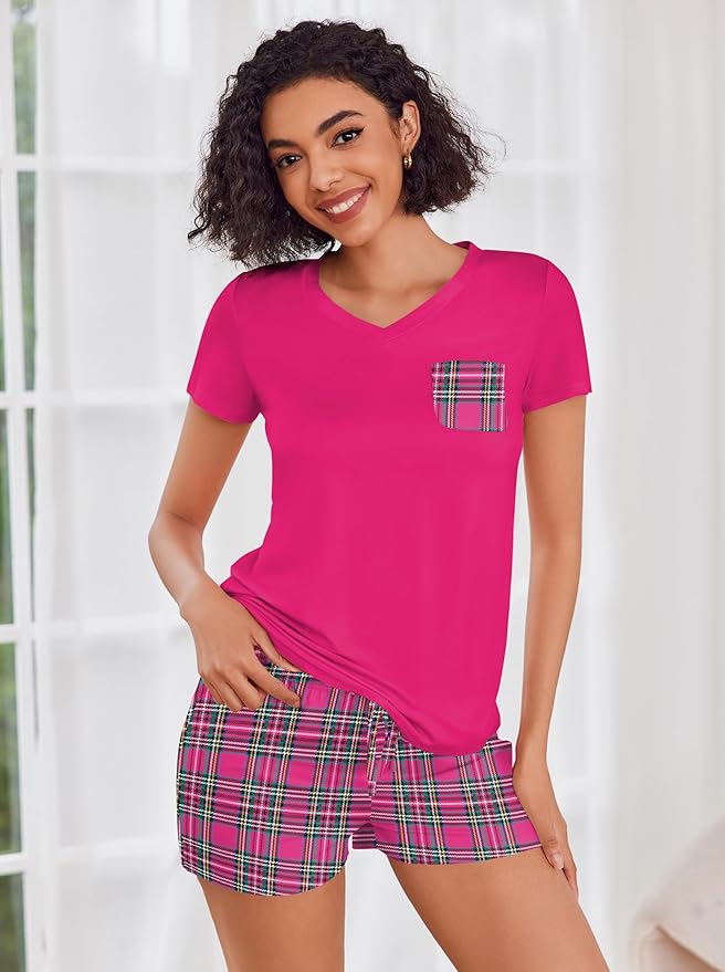 Women's Pajama Set - Short Sleeve - 2 Piece
