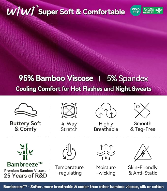 Women's Bamboo Cooling Pajama Set - Short Sleeve - 2 Piece