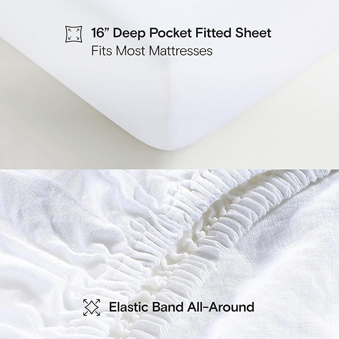Linen Cooling Bed Sheet Set - King - 3 Piece