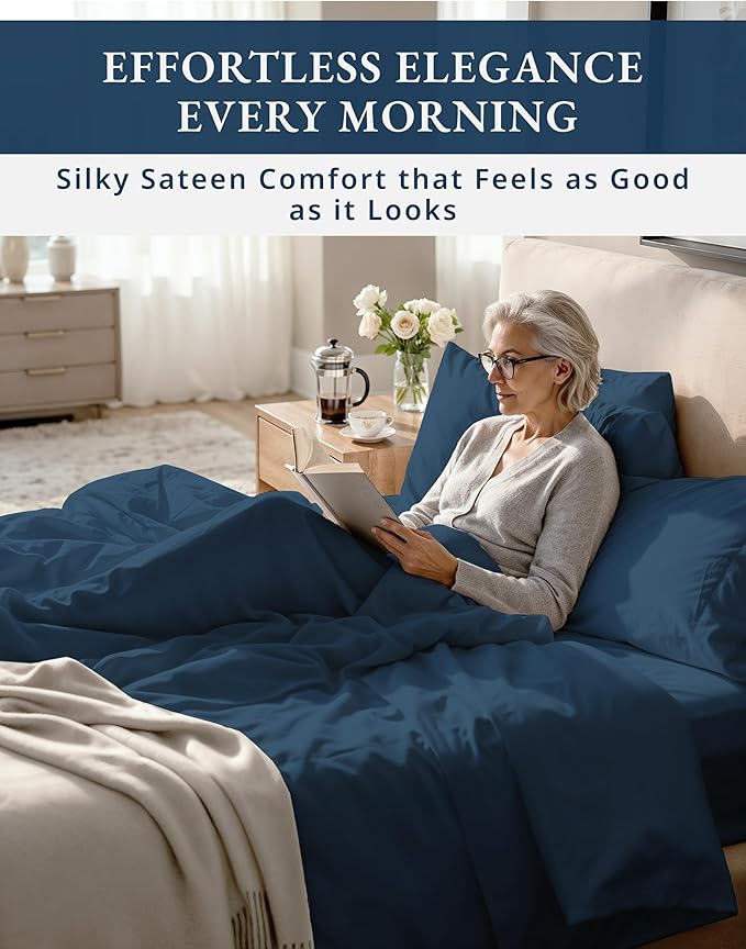 100% Cotton Bed Sheet Set - Split King - 15 in Deep Pocket