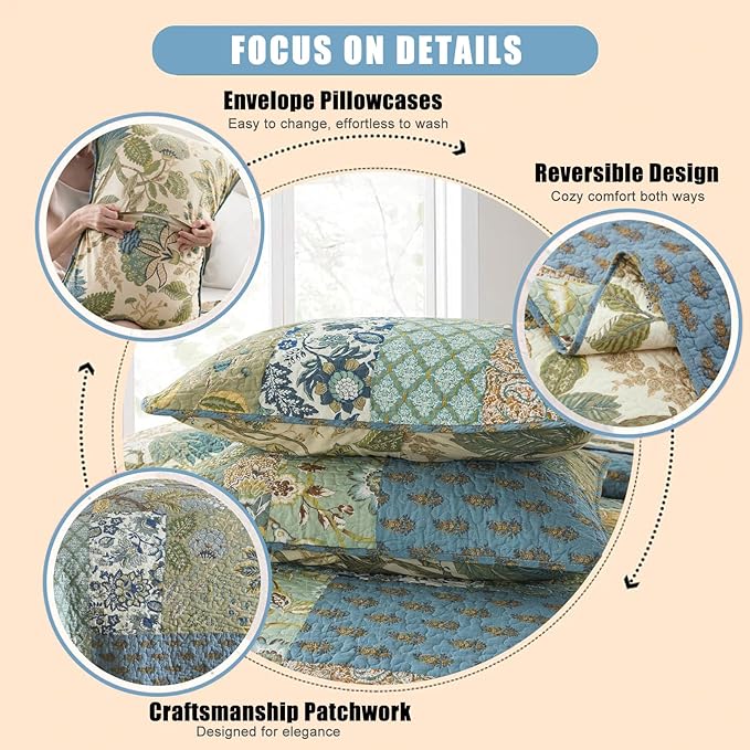 100% Cotton Quilt Set - Queen