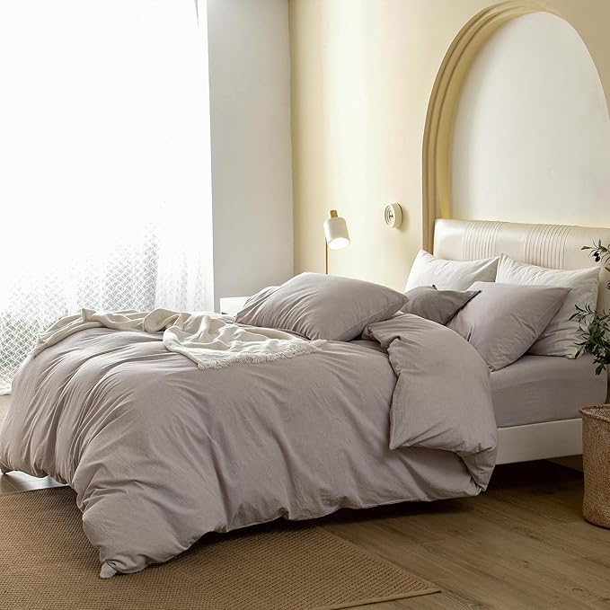 Linen Duvet Cover Set - Queen - 90 x 90 in - 3 Piece