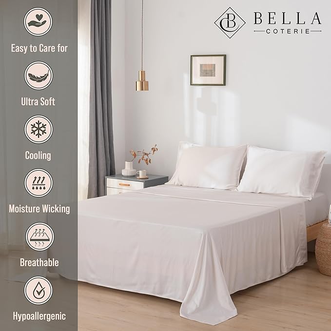 Bamboo Cooling Bed Sheet Set - King - 18 in Deep Pocket