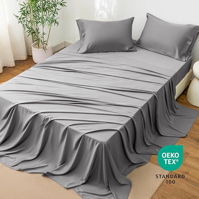 Bamboo Cooling Bed Sheet Set - King - 4 Piece