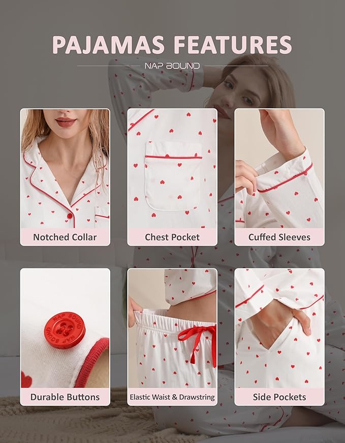 Women's 100% Cotton Pajama Set - Long Sleeve
