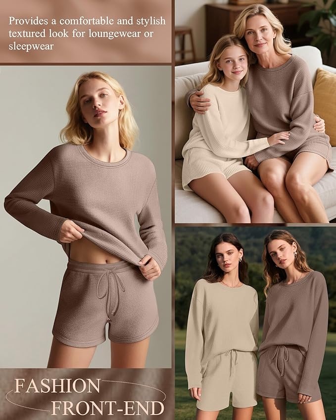 Women's Shorts Pajama Set - Long Sleeve - 2 Pack - 2 Piece