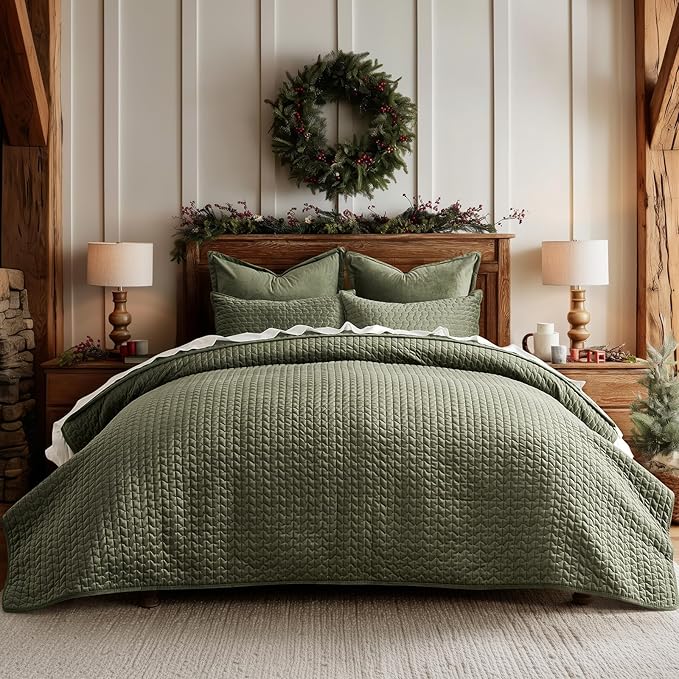 Velvet Quilt Set - Queen - 3 Piece
