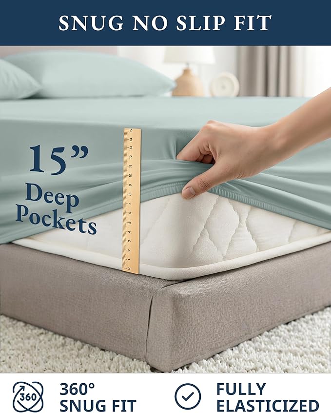 Linen Bed Sheet Set - Full - 4 Piece