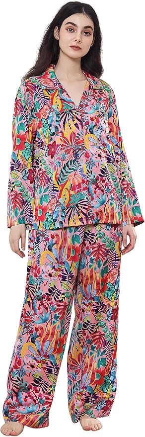 Satin Pajama Set - Long Sleeve - 2 Piece