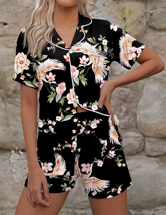 Women's Pajama Set - Short Sleeve - 2 Piece