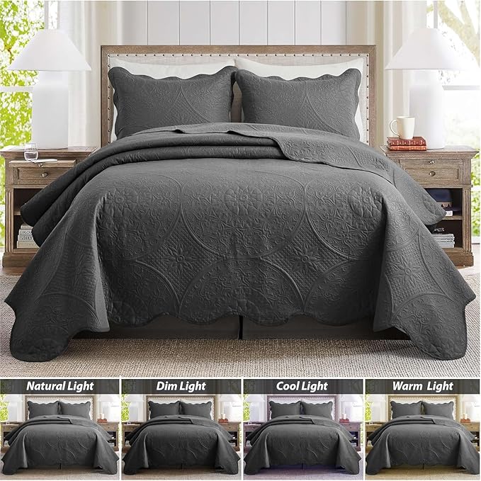 Microfiber Quilt Set - King - 3 Piece