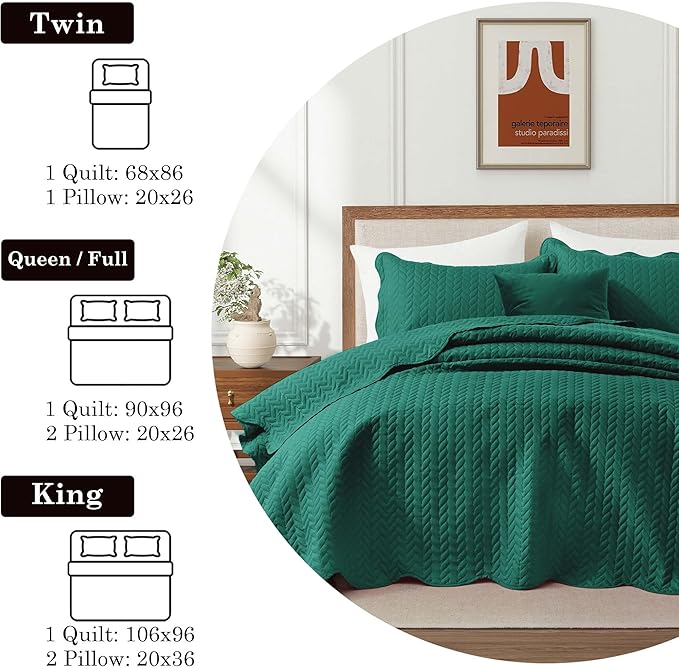 Microfiber Quilt Set - California King - 3 Piece