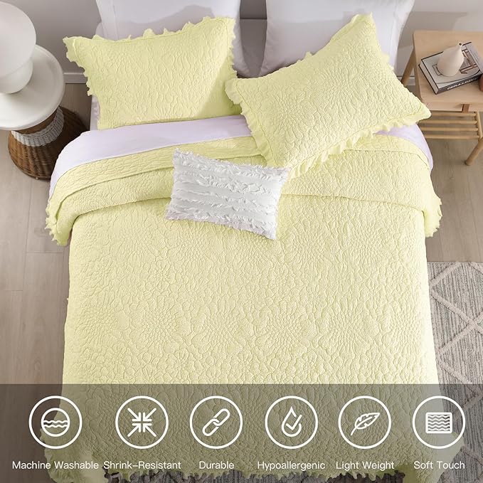 Microfiber Quilt Set - King - 3 Piece