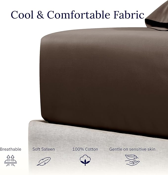 100% Cotton Fitted Sheet - Queen
