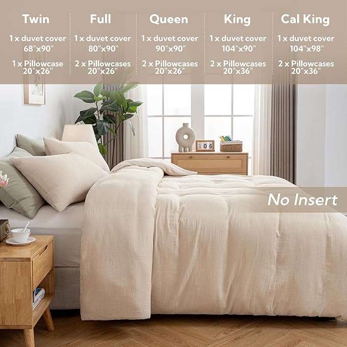 Linen Duvet Cover Set - California King - 3 Piece
