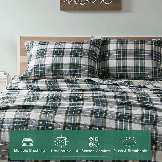 Flannel Bed Sheet Set - King - 4 Piece