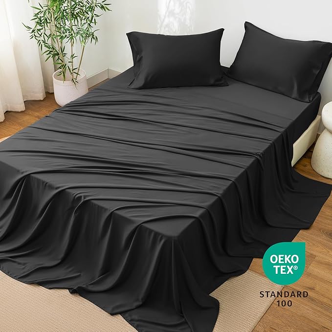 Bamboo Cooling Bed Sheet Set - Queen - 4 Piece