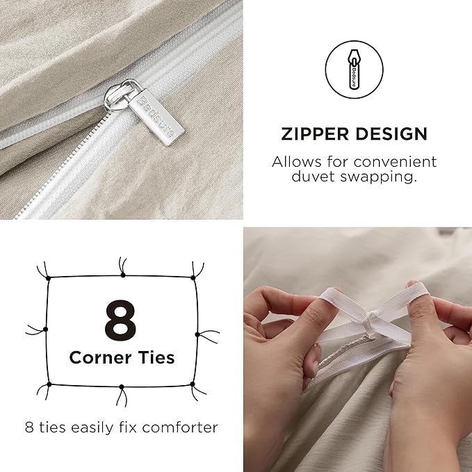 Linen Duvet Cover Set - California King - 4 Piece