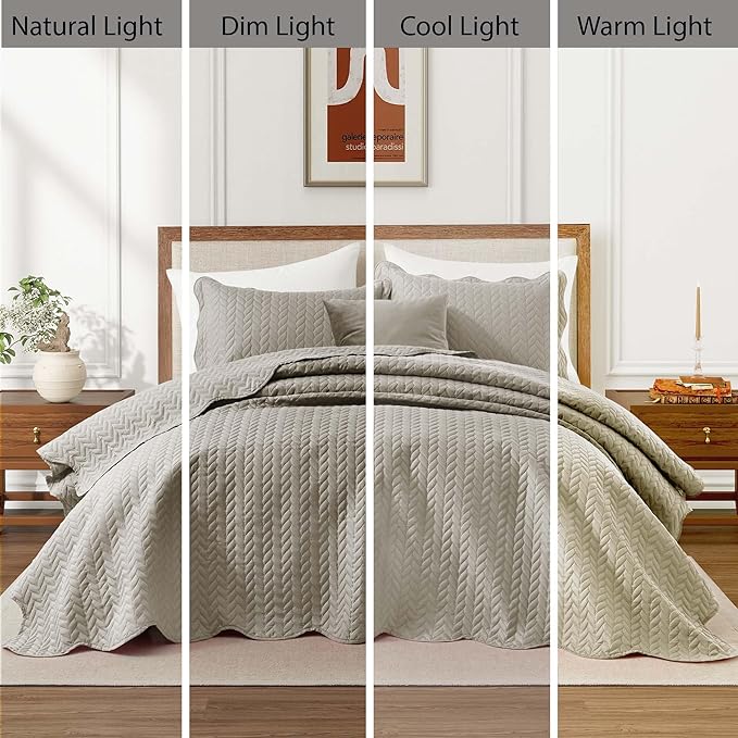 Microfiber Quilt Set - King - 3 Piece