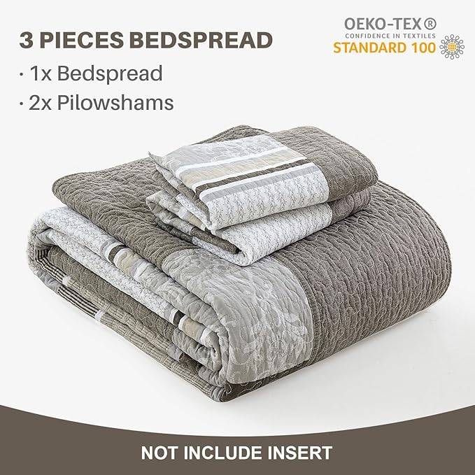 100% Cotton Bedding Set - King - 3 Piece