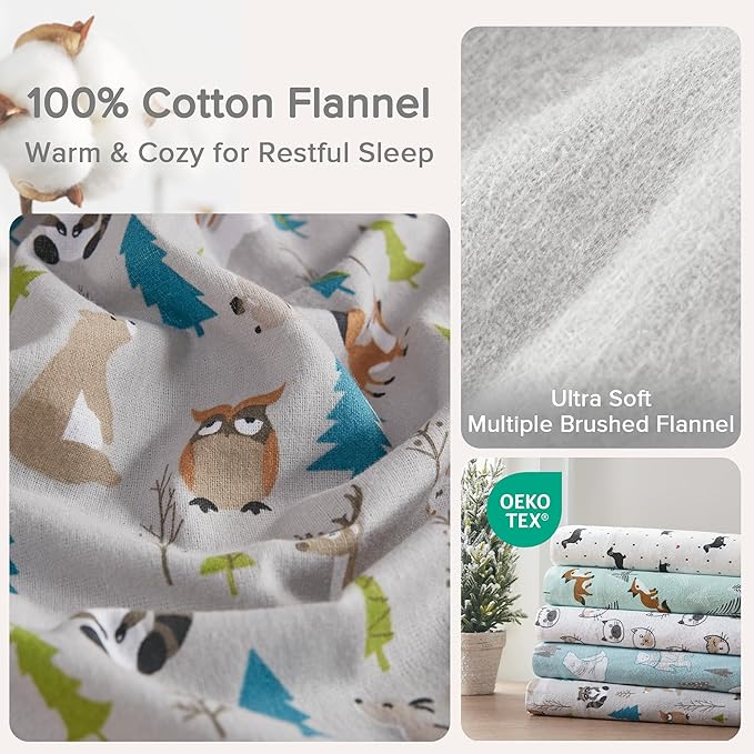 Flannel Bed Sheet Set - Queen - 4 Piece