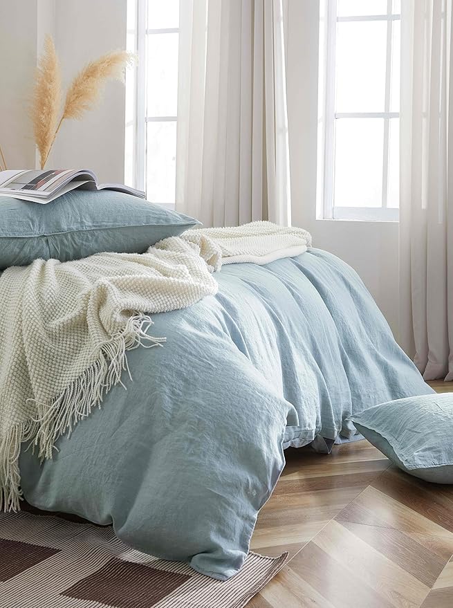 Linen Duvet Cover Set - Queen - 3 Piece