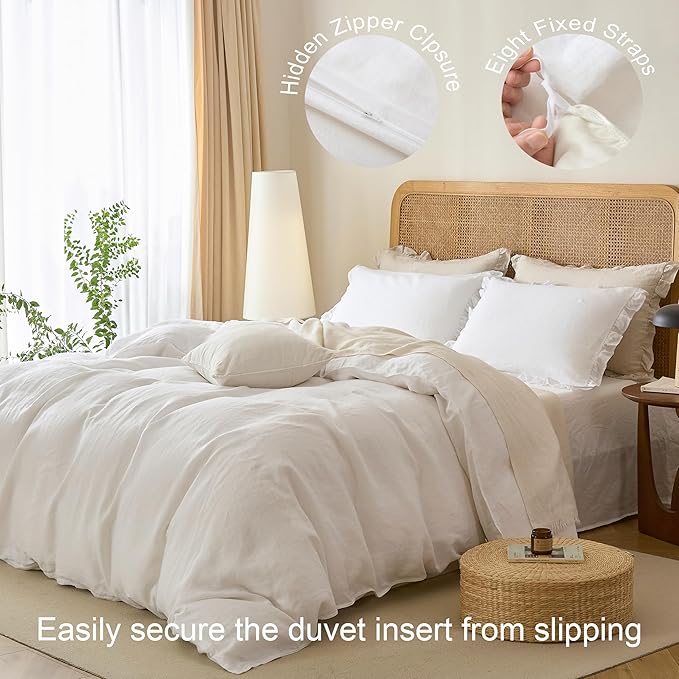 Linen Duvet Cover Set - Queen - 3 Piece