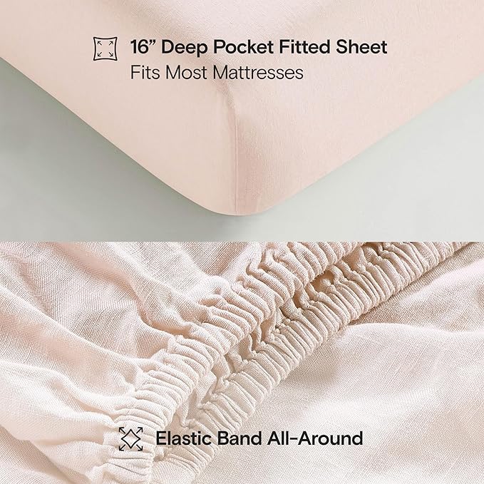 Linen Cooling Bed Sheet Set - King - 3 Piece