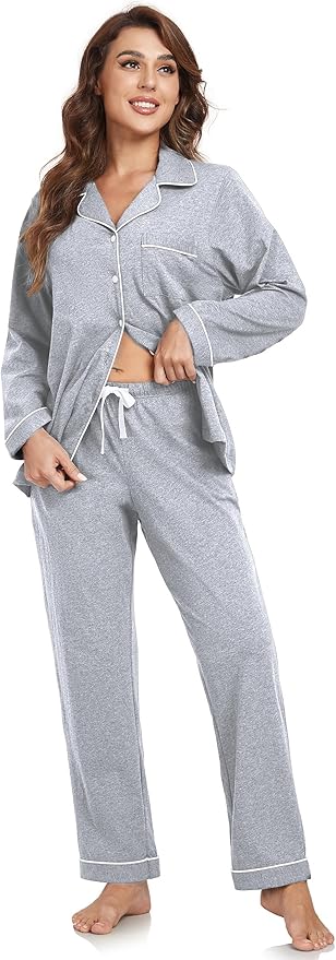 100% Cotton Pants Pajama Set - Long Sleeve - 2 Piece