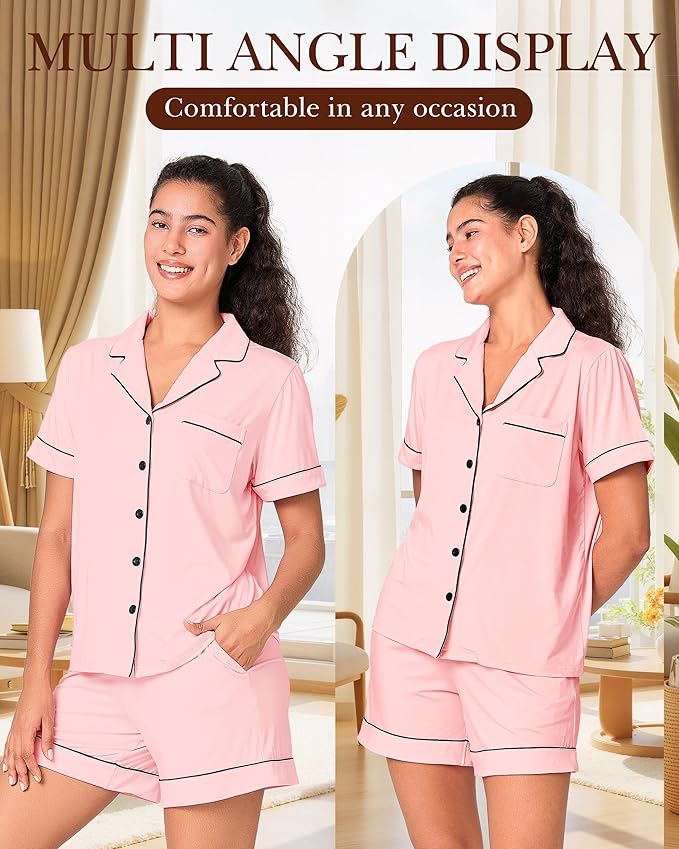Women's Bamboo Shorts Pajama Set - 2 Piece