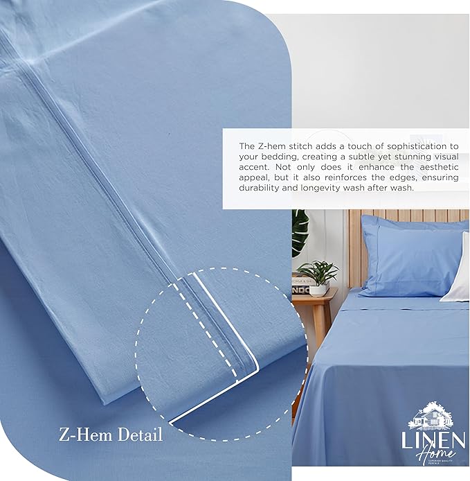 100% Cotton Bed Sheet Set - Full - 4 Piece
