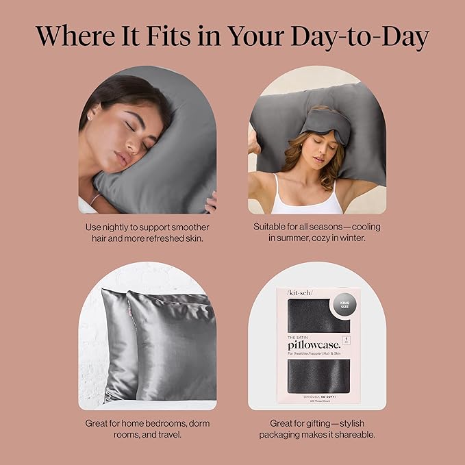 Satin Cooling Pillowcase - King