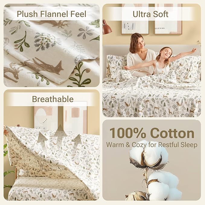 100% Cotton Bed Sheet Set - Twin XL - 3 Piece