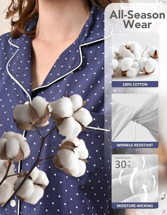Women's 100% Cotton Pajama Set - 2 Piece