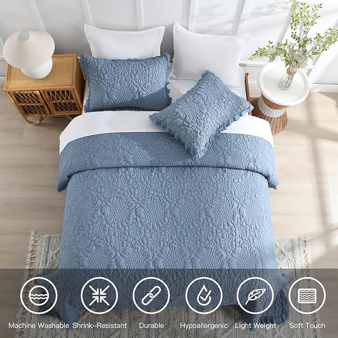Microfiber Quilt Set - Queen - 3 Piece