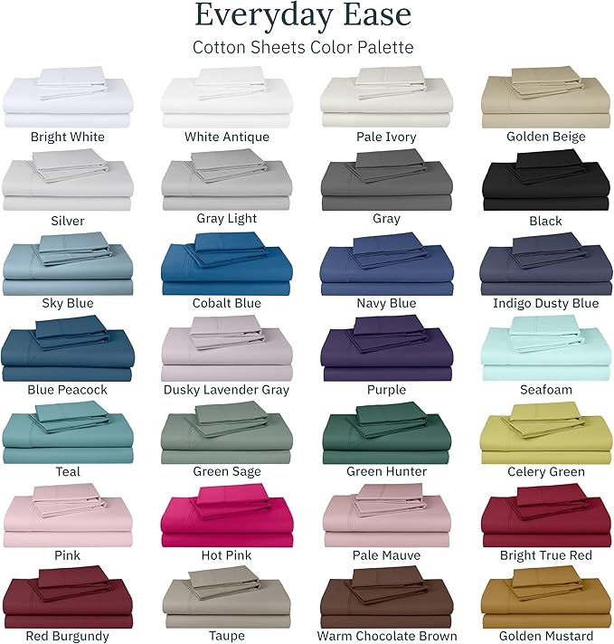 100% Cotton Bed Sheet Set - Twin - 3 Piece