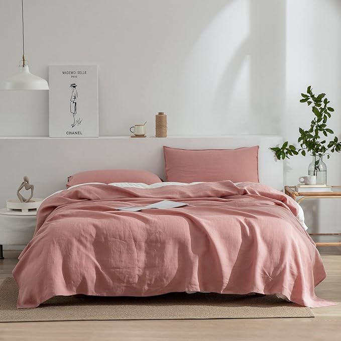 Linen Bed Sheet Set - California King - 4 Piece