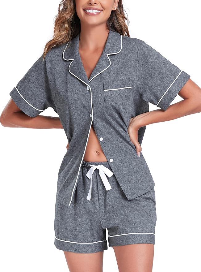 100% Cotton Pajama Set - Short Sleeve - 2 Piece