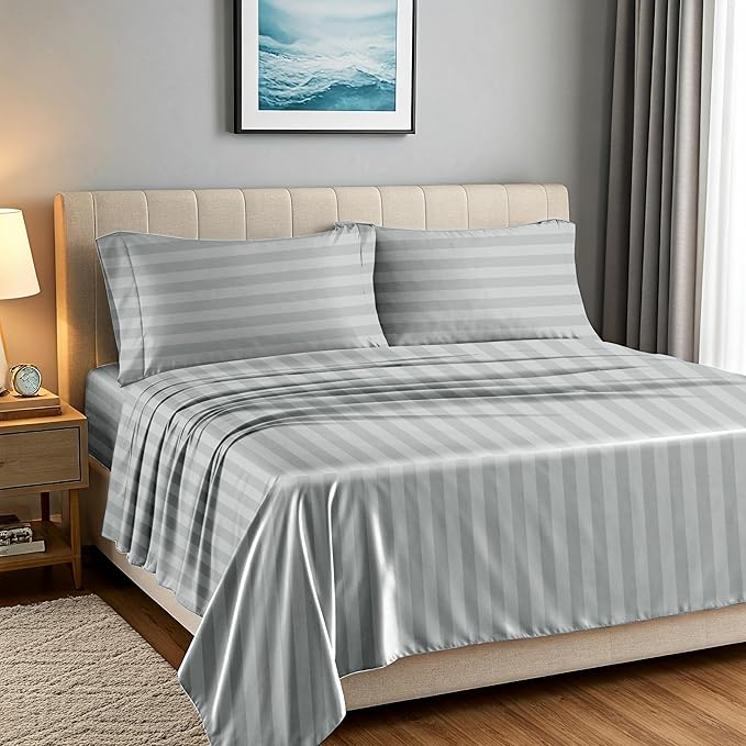 Linen Bed Sheet Set - Queen - 19 in Deep Pocket - 4 Piece