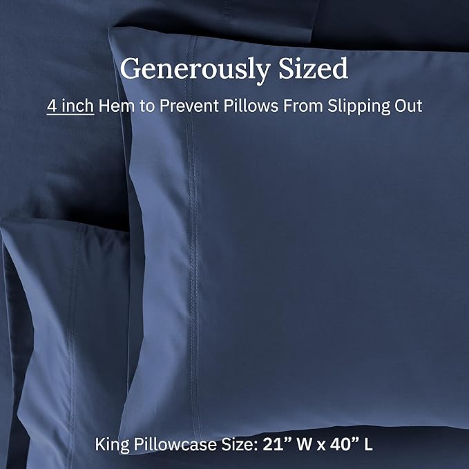 100% Cotton Pillowcase Set - King - 2 Piece