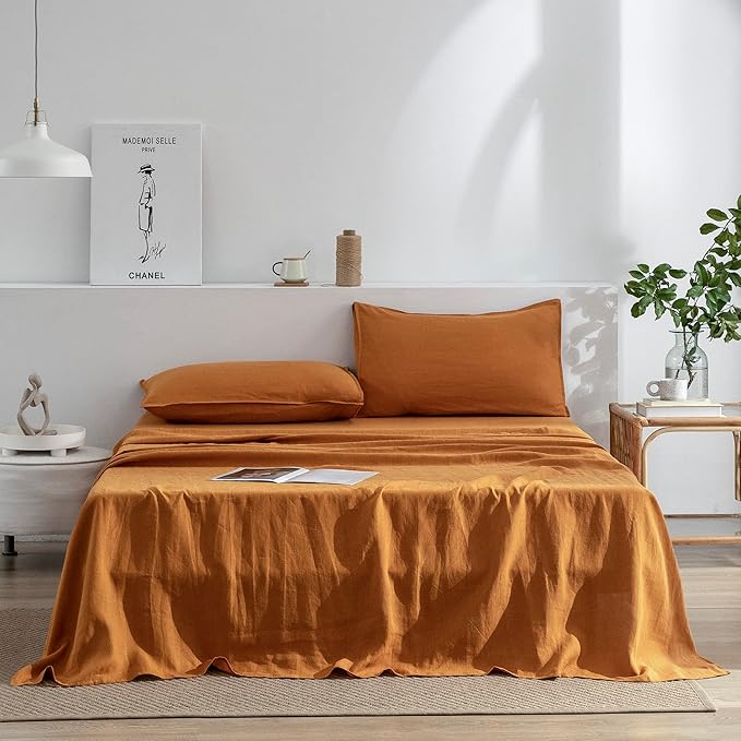 Linen Bed Sheet Set - Full - 16 in Deep Pocket - 4 Piece