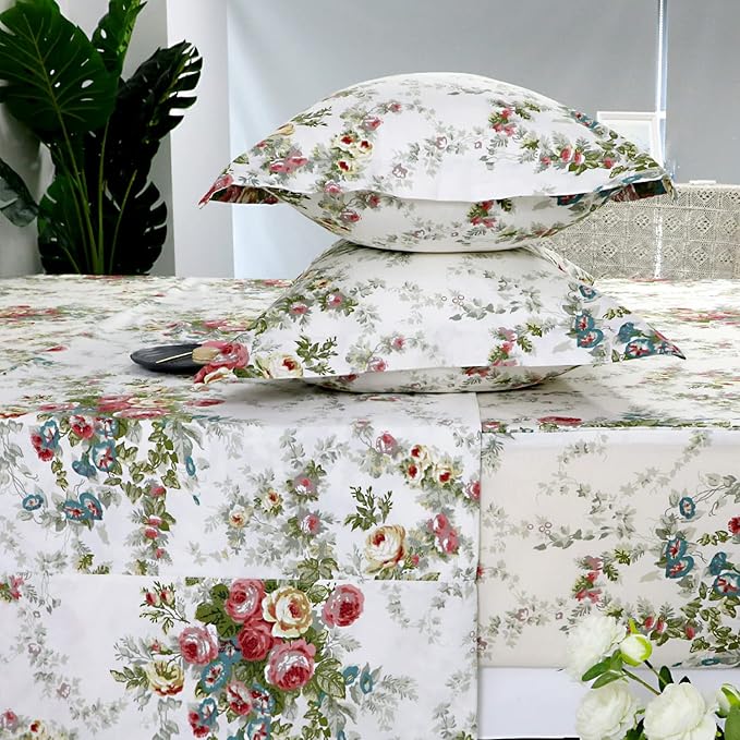 100% Cotton Bed Sheet Set - Queen - 4 Piece